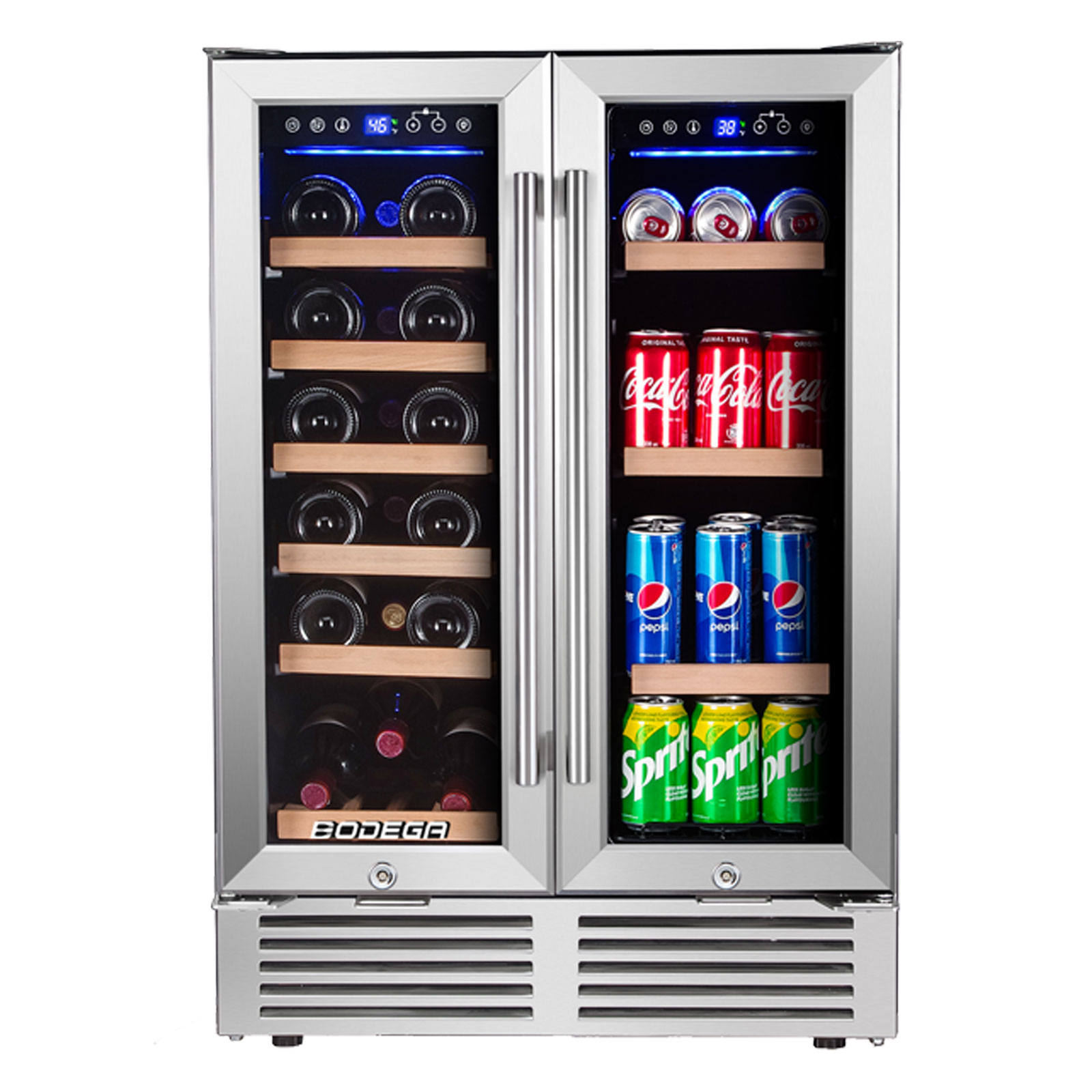 BODEGAcooler 24" Built-in 180 Can Beverage Fridge in Stainless Steel